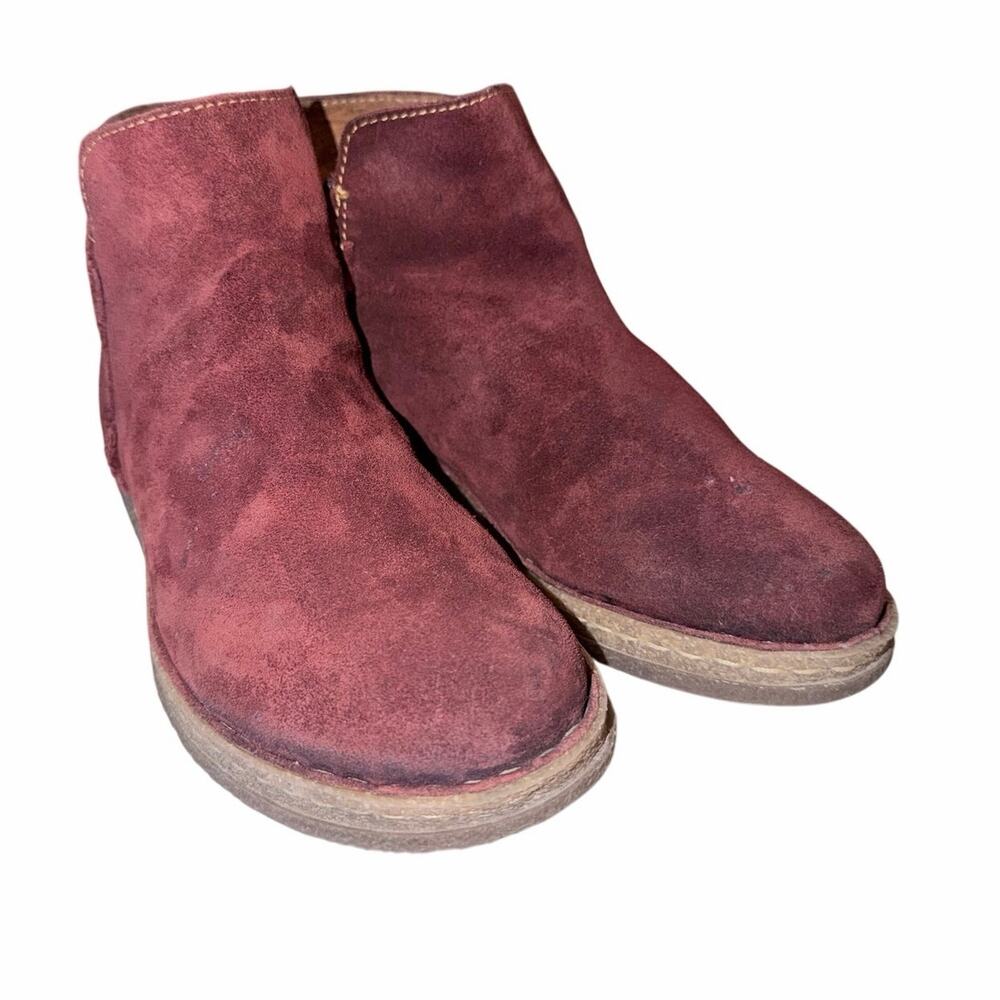 Born rust red leather slip on ankle boots comfort women’s 7.5 lagenlook errands